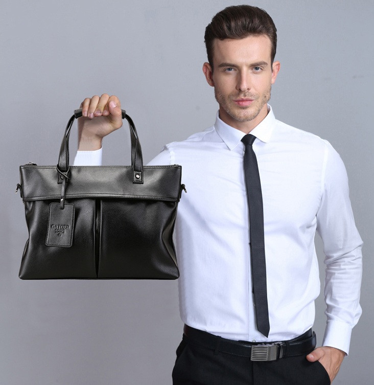Новинка! Качественная мужская деловая сумка для документов формат А4, офисная сумка-портфель черная, деловой - фото 5 - id-p2137942622