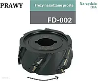 FABA Frez Nasadzany FD-02 70x50/20 z2+2 DP PKD 3,0 Prawy FD002.2182