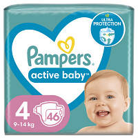 Подгузники Pampers Active Baby Maxi Размер 4 (9-14 кг) 46 шт (8001090949097) arena