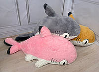 Іграшка-подушка з пледом усередині акула/Іграшка трансформер м'яка плюшева