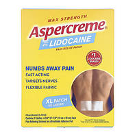 Aspercreme, обезболивающий патч, с 4% лидокаином, максимальная сила действия, размер XL, без отдушек, 3 шт.