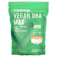 Coromega, Vegan DHA Max, апельсин, 60 индивидуальных пакетиков по 2,5 г Киев