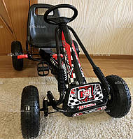 Дитячий педальний карт веломобіль Bambi чорно-червоний