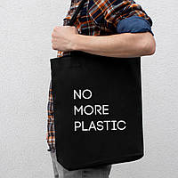 Экосумка "No more plastic", Чорний, Black, англійська PRO_170