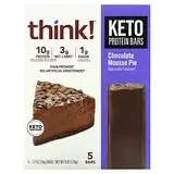 Think !, Keto Protein Bars, шоколадный муссовый пирог, 5 батончиков по 34 г (1,2 унции) в Украине