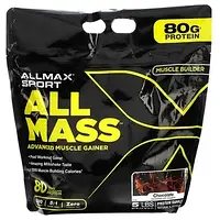 ALLMAX, Sport, All Mass, Advanced Muscle Gainer, Chocolate, 5 lbs, 2.27 kg (80 oz) в Украине