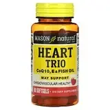 Mason Natural, Heart Trio, коэнзим Q10, пищевой и рыбий жир, 60 мягких таблеток Киев