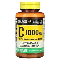 Mason Natural, Витамин C с шиповником и цинком, 1000 мг, 100 капсул в Украине