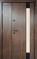 Дверь входная металлическая с МДФ накладками "Крона" Бронедвери со стеклопакетом/полуторная дверь 1200*2050