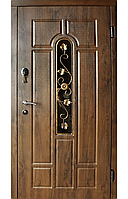 Металлическая дверь для частного дома " Арка улица" входные двери со стеклопакетом и ковкой/ двери со склада