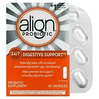 Align Probiotics, Поддержка пищеварения 24/7, добавка с пробиотиками, 56 капсул в Украине