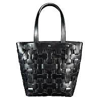 Кожаная плетеная женская сумка BlankNote Пазл L Черная (BN-BAG-33-ygol) XE, код: 1277499