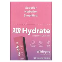 310 Nutrition, Hydrate, смесь для приготовления электролитов, лесная ягода, 30 стиков по 5,1 г (0,18 унции) в