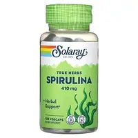 Solaray, True Herbs, спирулина, 410 мг, 100 вегетарианских капсул в Украине