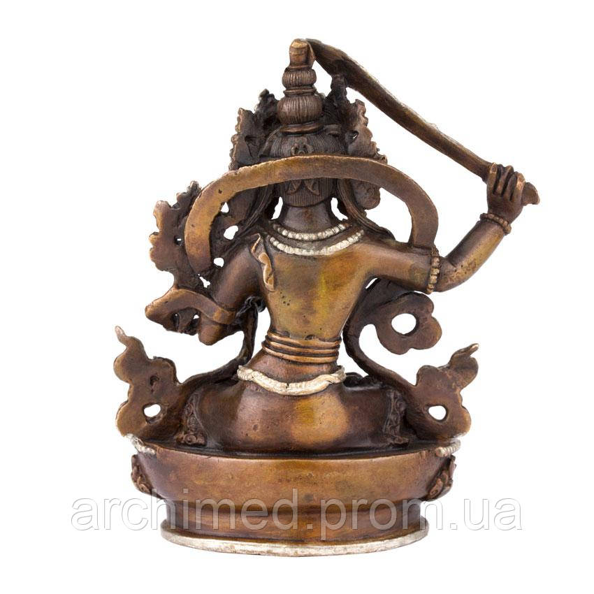Статуя HandiCraft Манджушри тиб. Джампел Янг Бронза серебрение Непал 9 см (26750) ON, код: 7661172 - фото 5 - id-p2138048800