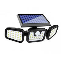 Уличный аккумуляторный фонарь тройной светильник с солнечной панелью и датчиком движения Sola XE, код: 8231223