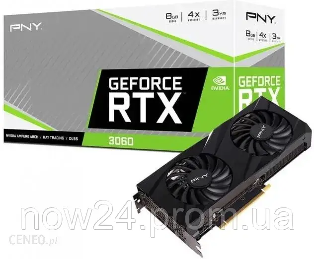 Відеокарти PNY GeForce RTX 3060 VERTO Dual Fan Edition 8GB GDDR6 (VCG30608DFBPB1)