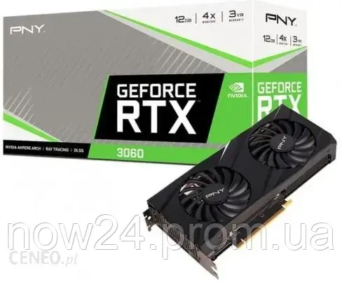 Відеокарти PNY GeForce RTX 3060 DUAL FAN 12GB GDDR6 (VCG306012DFBPB1)