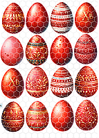Сахарная пищевая картинка формата А4 Яйца красные