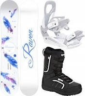 Сноуборд Zestaw Snowboard Raven Mia White 150cm buty Target wiązania S230