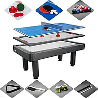 Hop-Sport Stół Bilardowy Koszykowy Vip 7 Ft Szaro Szary Z Nakładką Ping-Pong Cymbergaj (VV0002)