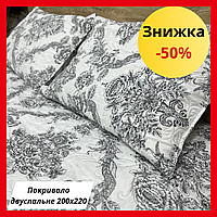 Стеганое покрывало хлопковое Комплект покрывало на кровать и наволочки 2 шт Летнее одеяло-покрывало