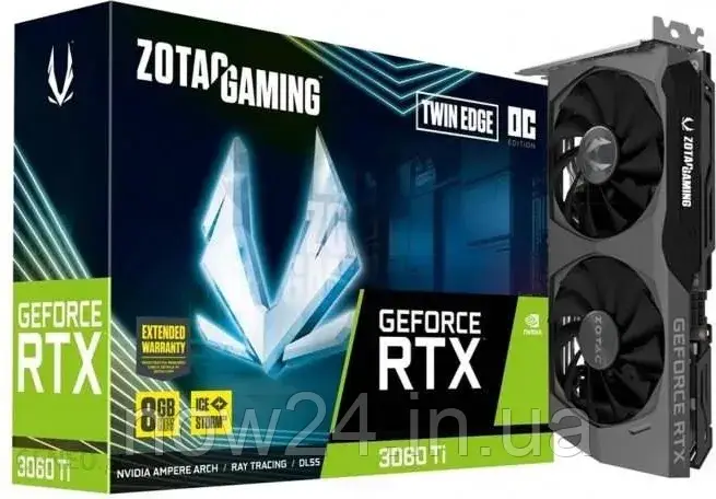Відеокарти Zotac GeForce RTX 3060Ti Twin Edge OC 8GB GDDR6 (ZTA30610H10M)