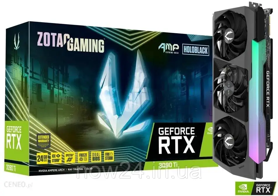 Відеокарти ZOTAC GeForce RTX 3090 TI AMP Extreme Holo 24GB GDDR6X (ZTA30910B10P)