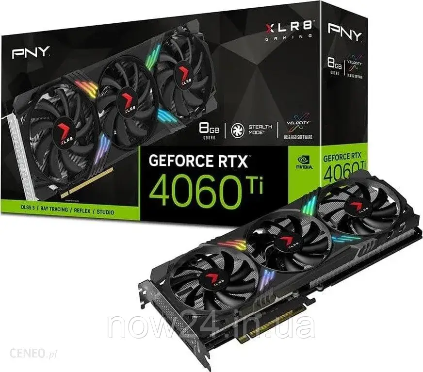 Відеокарти PNY GeForce RTX 4060 Ti XLR8 Gaming Verto 8GB GDDR6 (VCG4060T8TFXXPB1)