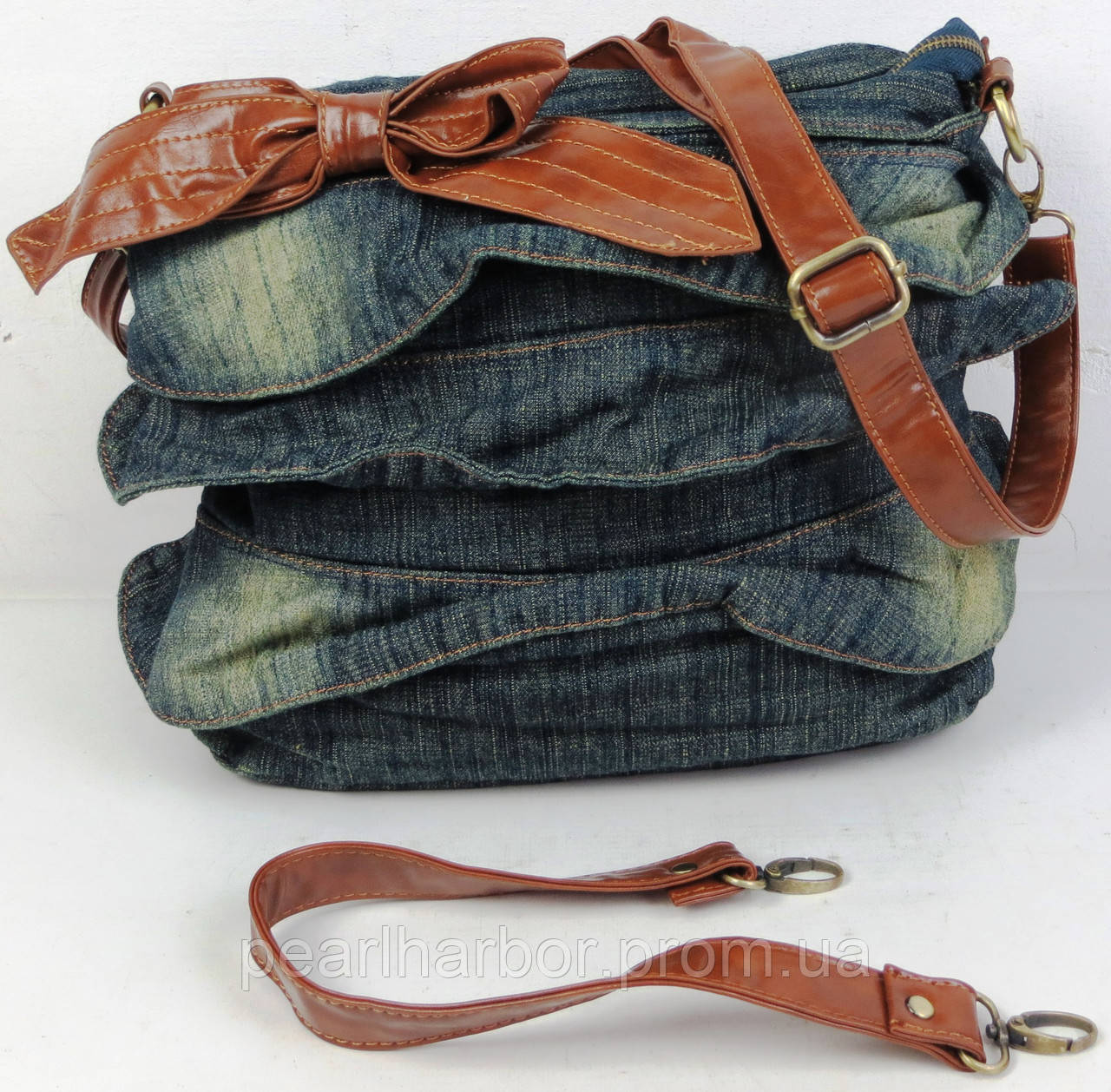 Женская джинсовая сумка Fashion jeans bag Темно-синий (Jeans6012 navy) XE, код: 7830160 - фото 6 - id-p2138111368