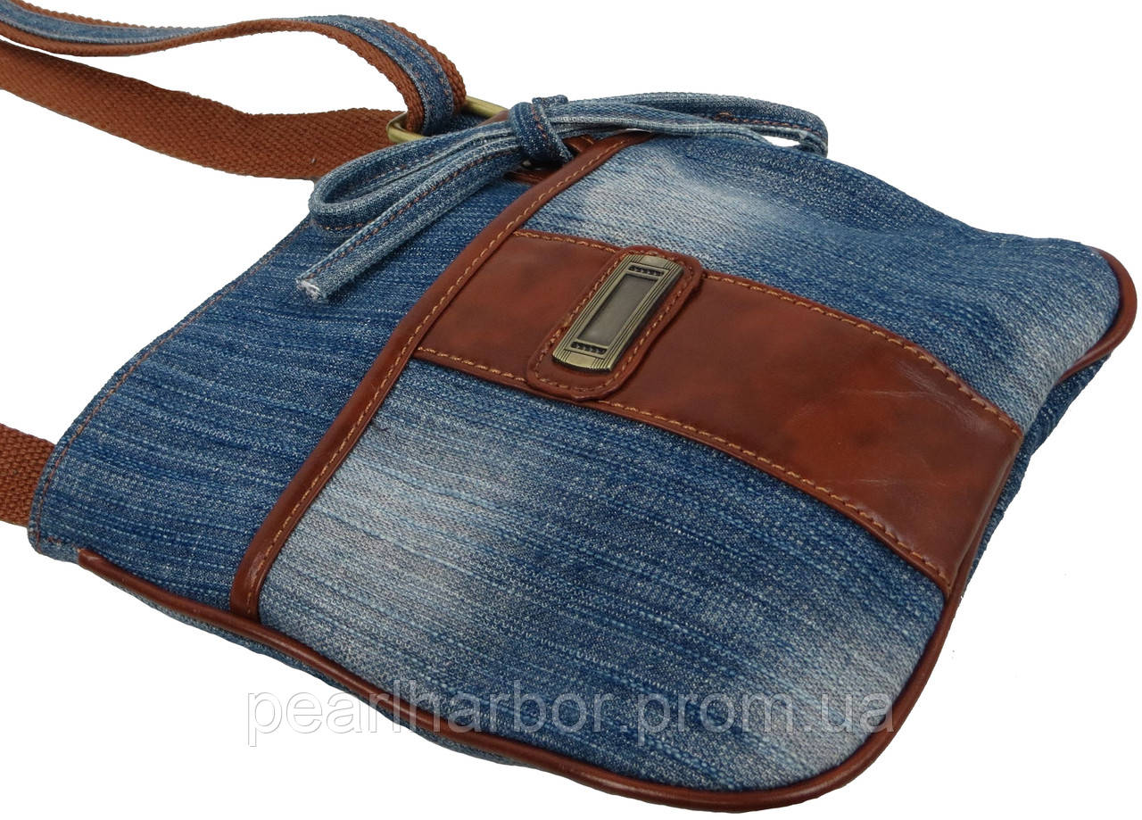 Наплечная джинсовая сумка Fashion jeans bag Синий (Jeans8079 blue) XE, код: 8342807 - фото 6 - id-p2138111374