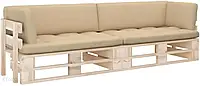 VidaXL Sofa 2-Os. Z Palet Z Poduszkami Impregnowane Drewno Sosnowe 3066676