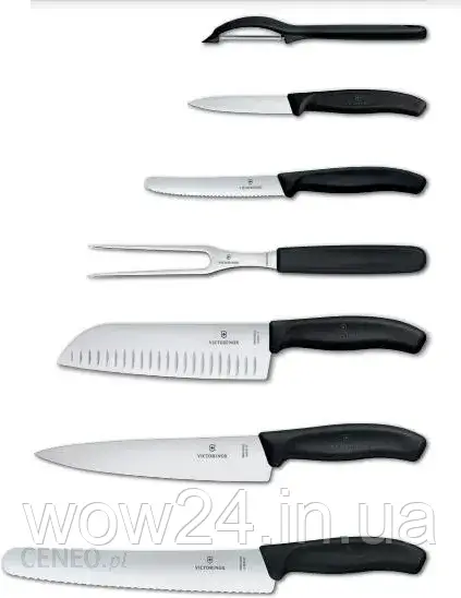 Набір ножів Victorinox Swiss Classic Zestaw 7 Elementów Czarny (671337G)