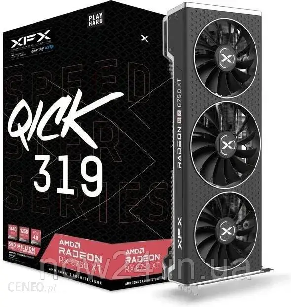 Відеокарти XFX Radeon RX 6750 XT QICK 319 BLACK 12GB (RX675XYLUDP)
