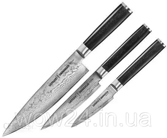 Набір ножів Samura Damascus Zestaw 3 Noży Szef Utility Paring (Sd0230)
