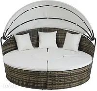 Emaga Łóżko Ogrodowe Dkd Home Decor Biały Rattan Syntetyczny Stal Aluminium 175x175x145cm