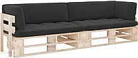 VidaXL Sofa 2-Os. Z Palet Z Poduszkami Impregnowane Drewno Sosnowe 3066680