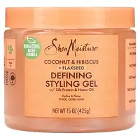 SheaMoisture, Гель для укладки, кокос, гибискус и льняное семя, 425 г (15 унций) в Украине