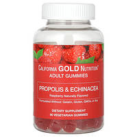 California Gold Nutrition, жевательные таблетки с прополисом и эхинацеей, натуральный малиновый вкус, 90 Киев