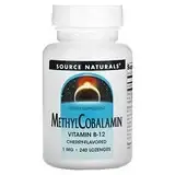 Source Naturals, МетилКобаламин, С вишневым вкусом Под язык, 1 мг, 240 таблеток в Украине