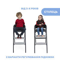 Стільчик для годування Chicco 3 в 1 Crescendo Up, сірий (87046.07) e