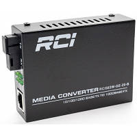 Медиаконвертер RCI 1G, 20km, SC, RJ45, Tx 1550nm standart size metal case (RCI502W-GE-20-B) e