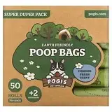 Pogi's Pet Supplies, Earth Friendly Poop Bags, Super Duper Pack, Powder Fresh, 50 Rolls, 750 Bags, 2 Киев