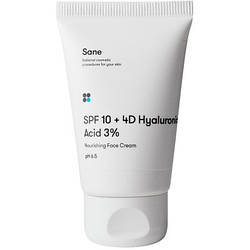 Крем для обличчя Sane SPF10 + 4D Hyaluronic Acid 3% Nourishing Face Cream pH 6.5 Живильний 40 мл 4820266830892 smart