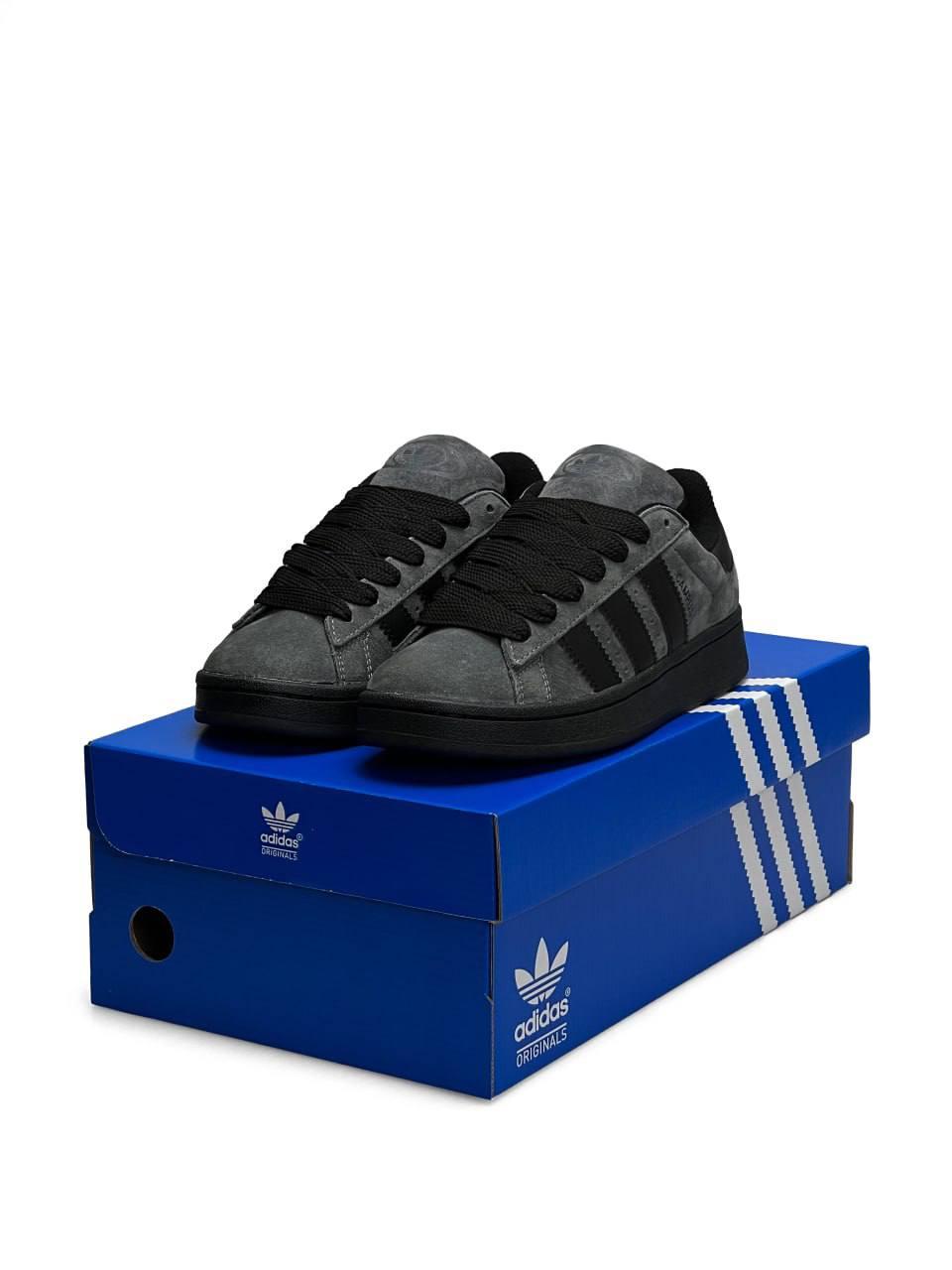 Жіночі кросівки Adidas Campus PRM Dark Gray Black (Сірі) Взуття кеди Адідас Кампус ПРМ натуральна замша демісезон