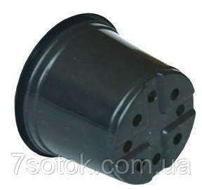 Стакан / горщик для розсади, чорний, з дренажними отворами, D100х85, 450мл, фото 1