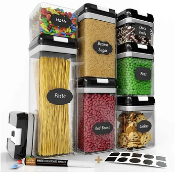 Набір контейнерів для їжі сипучих та спецій 7 предметів FOOD 7 ємностей із герметичними кришками