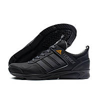 Подростковые детские кожаные кроссовки черные adidas-П520 37