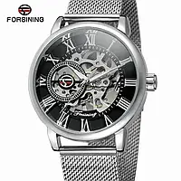 Механические часы Forsining Rich, мужские наручные часы форсининг, оригинальные серебряные часы