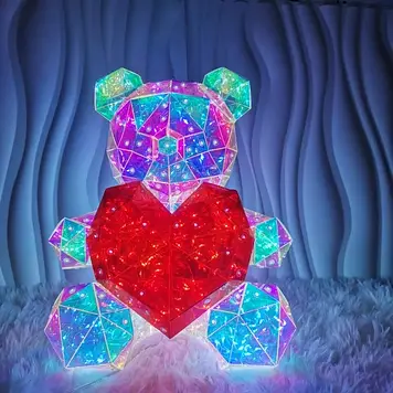 Світлодіодний ведмедик з серцем Love Bear LED 25см RED Дропшипинг